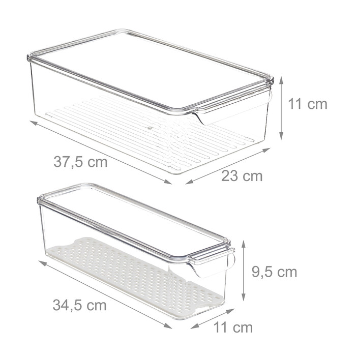 Relaxdays Refrigerator Organizer 3-Piece Set