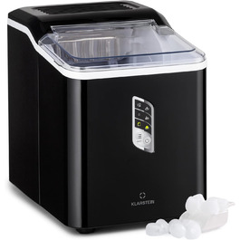 Klarstein Ice Cube Machine Small, Fast Ice Cube Maker, Self-Cleaning Ice Cube Maker, Ice Cube Device for Large and Small Ice Cubes, with Ice Cube Container, 12kg/24h, Capacity 1.5 L