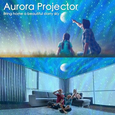 iBell LED Star Projector, Northern Lights Projector Night Light Aurora Polar Light Lamp with 14 Light Modes & White Noise Timer, Galaxy Star Projector Kids Adults Gift for Room Decor
