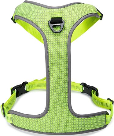 TRUE LOVE Dog Harness Outdoor Adventure II, reflective vest with 2 leash attachments, matching leash and collar available, TLH6071 (S, Neon Yellow)
