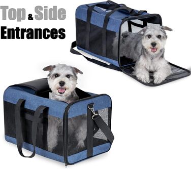 Транспортна переноска для собак та котів HITSLAM, складана, блакитна (M/L)