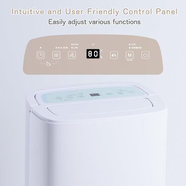 Електричний осушувач повітря 70л/день з авторежимом та шлангом для підключення. Ідеально для підвалів, ванних кімнат, спалень до 150㎡. Осушувач з цифровим дисплеєм, захистом від плісняви, 360° колесами, тихий 40dB, білий