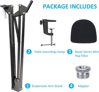 Кріплення для мікрофона YOUSHARES Razer Seiren Mini/V3 Mini – професійний тримач з вітрозахистом для геймінгу, стрімінгу та подкастингу