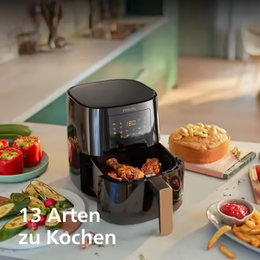 Фритюрниця Philips Airfryer 5000 Connected з Rapid Air, 13 режимів, сенсорний екран, 4,1 л, Wi-Fi, для сім'ї