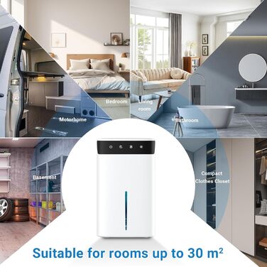 Зволожувач повітря 2600 мл з нічним підсвічуванням, тихий, для спальні, ванної кімнати, шафи та гардеробу