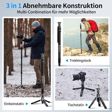 SIRUI SVM-145 монопод для камери з ніжками, 145 см, карбонове, для DSLR/Camcorder, до 10 кг