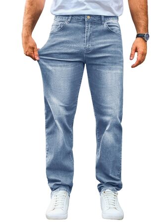 Чоловічі джинси Runcati Regular Fit: світло-блакитні стрейч денім, базові повсякденні штани (S)