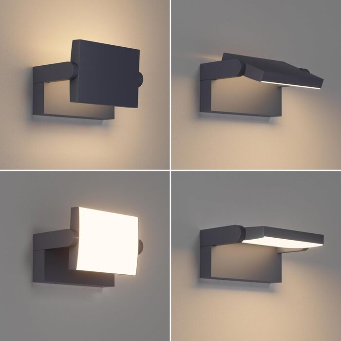 Зовнішня LED-стінна лампа Klighten 24W, IP65, 1500 Lumen, 3000K, Anthrazit