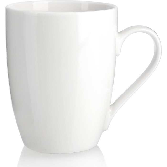 Набір керамічних чашок Com-Four® 6 шт. 350 мл - чайник для гарячих та холодних напоїв, 12 шт. - сучасний дизайн, кольорові ручки, блакитний/зелений/сірий