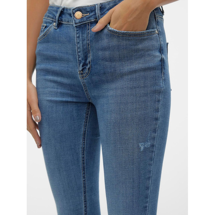 Джинси жіночі VERO MODA Skinny Fit Vmflash Mid Rise, середній блакитний денім, розмір 34L