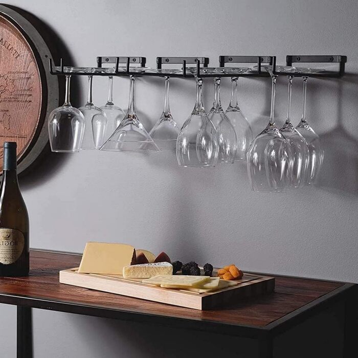 Тримач для келихів з металу, 4 шт., 40 см, для бару, кухні, ресторану