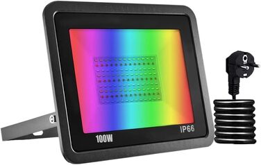 RGB LED прожектор 100 Вт для вулиці, водонепроникний IP68, 16 млн кольорів, 20 режимів, смарт керування, ландшафтне освітлення для саду