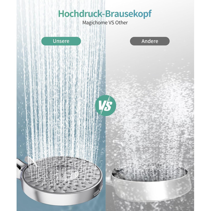 Душова лійка SR SUN RISE з фільтром, набір для душу з шлангом та фільтрами, ручна душова лійка з 9 функціями, 4 фільтри, високий тиск для жорсткої води, видаляє залишковий хлор, важкі метали, бактерії, 4-картриджний комбінований фільтр Gold