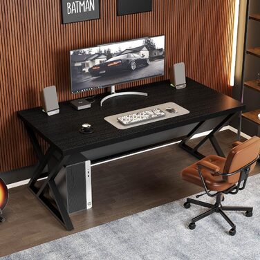 Комп'ютерний стіл LVB, 140 x 60 x 75.5 см, чорний, для дому та офісу