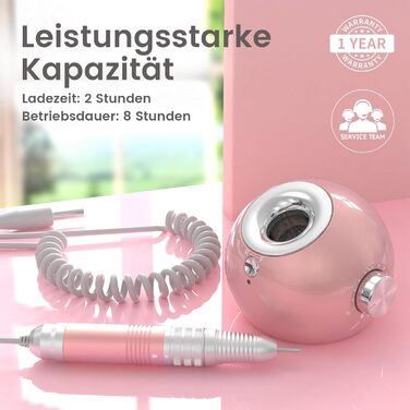 Електричний набір для манікюру та педикюру Delanie Nagelfräser 35000 U/Min 6 в 1 (рожеве золото, акумуляторний)