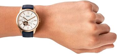 Годинник Fossil Townsman для чоловіків: механічний автомата з нержавіючої сталі або шкіряним ремінцем (44 мм, білий)