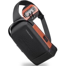 Чоловіча/Жіноча нагрудна сумка Kingsons Anti-theif з замком, маленька кросбоді, для подорожей, спорту, велотуризму, повсякденного використання (чорний/коричневий)