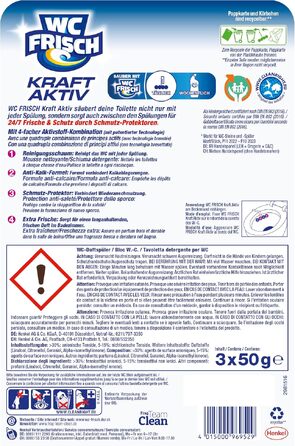 Освіжувач для унітазу WC Frisch Kraft Aktiv аромат «Квіткова свіжість» (10 шт.) та підвісний блок для унітазу (3 шт.)