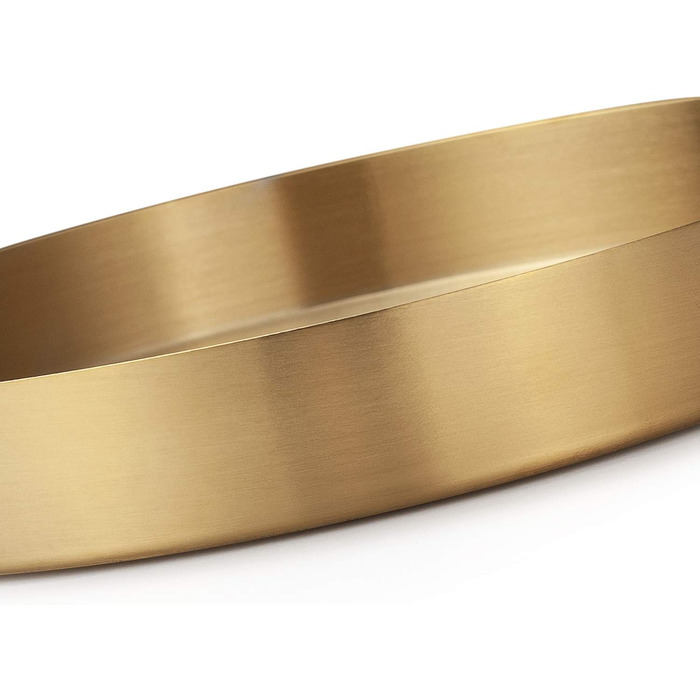 Round Stainless Steel Serving Tray, Gold Jewelry and Makeup Organizer/Candle Tray Gold (22 cm)