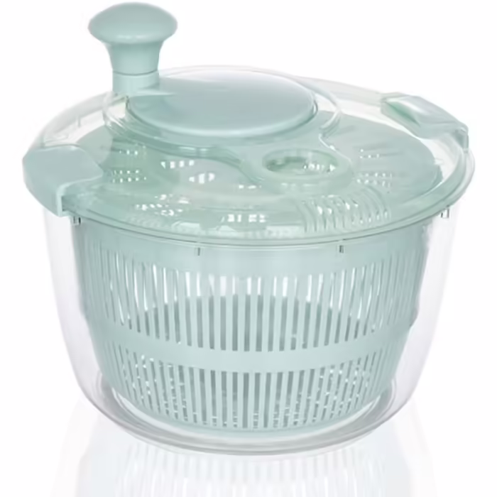 KMAKII Salad Spinner – Salad Washer, 5L Salad Dryer, Salad Spinner with Vegetable Wash Basket, Household Fruit Dehydrator Draining Rack, Manual Salad Cleaner for the Kitchen, Blue