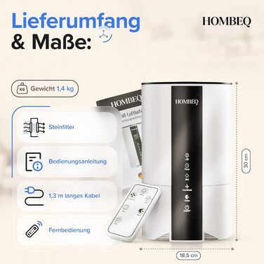 Ультразвуковий зволожувач повітря 4.2л з аромадифузором та нічним світлом, тихий для спальні та дитячої кімнати, для немовлят та рослин, з пультом керування та 360° форсункою