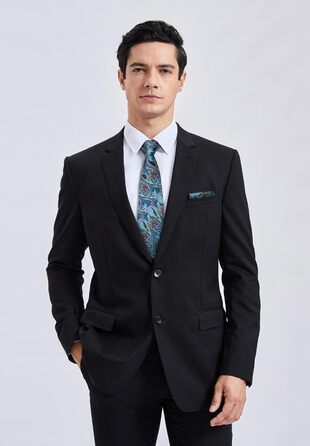 Кравка для чоловіків HISDERN: комплект краватки та нагрудного хустинки з патерном пейслі, формальний стиль, класичний дизайн, аква/фіолетовий колір