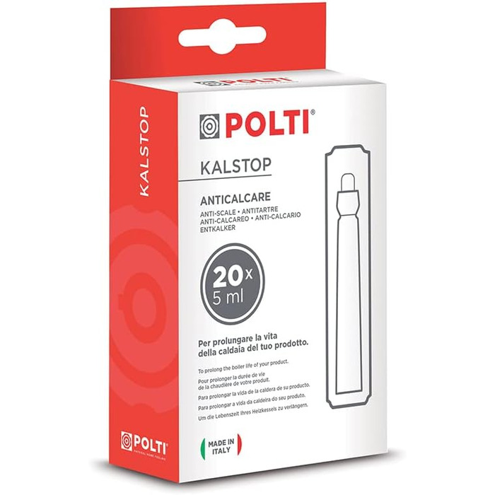 Відпарювач Polti Vaporella Simply VS10 12: потужний, з великим резервуаром 1,5 л, 6,5 bar, 2200 W, функція ECO, сірий/білий, в комплекті з розрахувачем вапняного нальоту