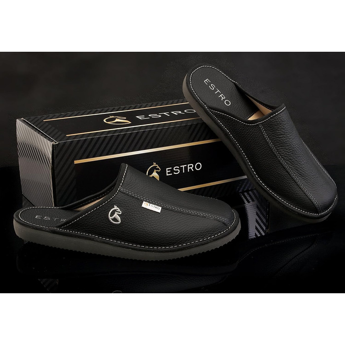 Чоловічі домашні тапочки Estro з натуральної шкіри, 43 EU - комфорт та стиль