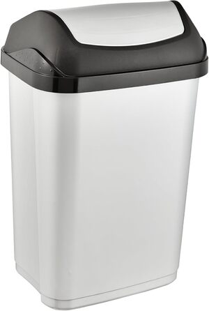 Відро для сміття Keepeer з кришкою-маятником, Swantje, сірий (світло-сріблястий, 2x25 л)