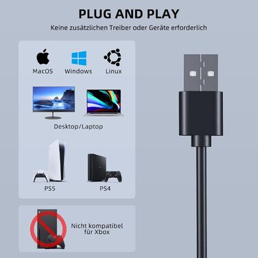 SUDOTACK USB Мікрофон для ігор та запису звуку, професійний конденсаторний мікрофон з кріпленням, поп-фільтром та мікрофонною паличкою для подкастів, стрімінгу, YouTube, Twitch, домашньої студії та озвучення