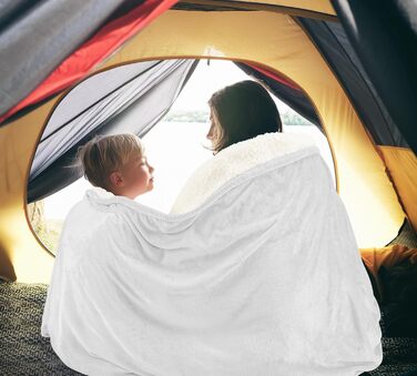 Плед Utopia Bedding з штучного хутра Sherpa, 200x150 см: теплий, м'який, для ліжка, дивана, кемпінгу та подорожей