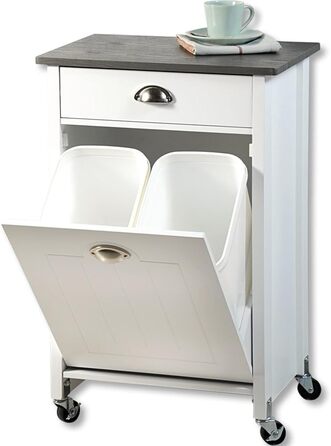 Кухонний візок Kesper з системою сортування сміття, 50 x 37 x 79 см, білий/сірий | 25527