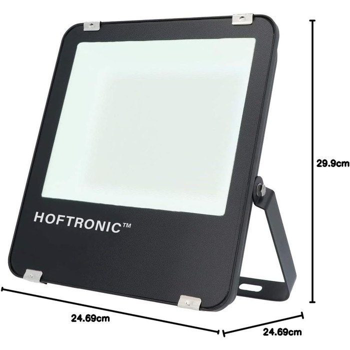 HOFTRONIC - LED Floodlight Outdoor 200W 32000 Lumens 160lm/W Neutral White Outdoor Floodlight Super Bright Outdoor Spotlight IP65 Spotlight 5 Year Warranty (100 Watt, 6400k)