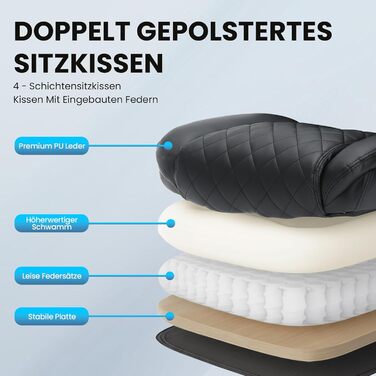 Офісне крісло Colamy з ергономічною підтримкою спини, регульованою підголівником та функцією масажу (чорний)