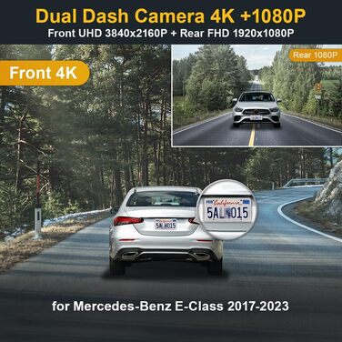 Відеореєстратор Fitcamx для Mercedes-Benz E-Class W212 (2010-2016) 4K WiFi з картою 64GB