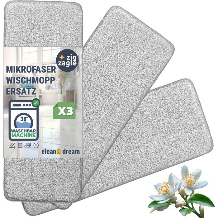 Система чистої води: комплект для миття підлоги, самоочищення, мікрофібра (3 мікрофіброві серветки)