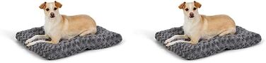 Amazon Basics Machine Washable Dog Bed for Large Dogs - Washable and Durable, 102 x 69 x 9 cm, Gray Swirl (L 46 x W 6 x H 5 cm (Pack of 2))