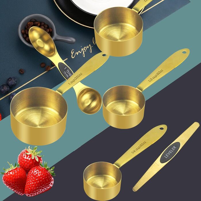Magnetic Measuring Spoon and Cup Set of 13 for Kitchen, 8 Piece Double-Sided Magnetic Measuring Spoons with Leveler, 4 Piece Stainless Steel Measuring Cups for Measuring Liquid and Dry Ingredients