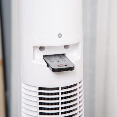 Вентилятор підлоговий HOMCOM 118 см з пультом, 3 режими, LED дисплей, таймер 12 год, білий (220-240V, 50W)