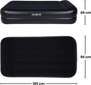 Надувний матрац Avenli для 1 особи з вбудованим насосом 195x96x46 см - самонадувний, флоксований, для кемпінгу та дому