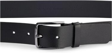 Чоловічий шкіряний ремінь HUGO Gerik SZ35 з гравіюванням логотипу на пряжці, чорний