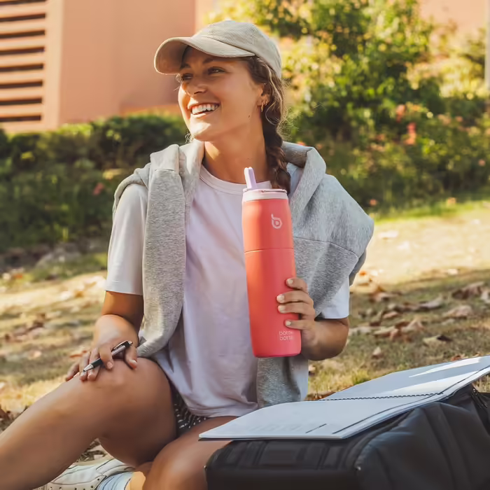 bottlebottle BOTTLE Insulated Stainless Steel Water Bottle 32oz(946ml) with Straw Handle for Sports, Travel, Gym, Double-Walled Leak-Proof, BPA-Free (Pink)