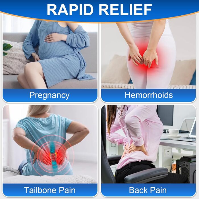 Ecosafeter Hemorrhoid Seat Cushion, High-Quality Donut Cushion Made of Memory Foam for Pregnancy, Tailbone, Postnatal, Sciatica, Pressure Sores