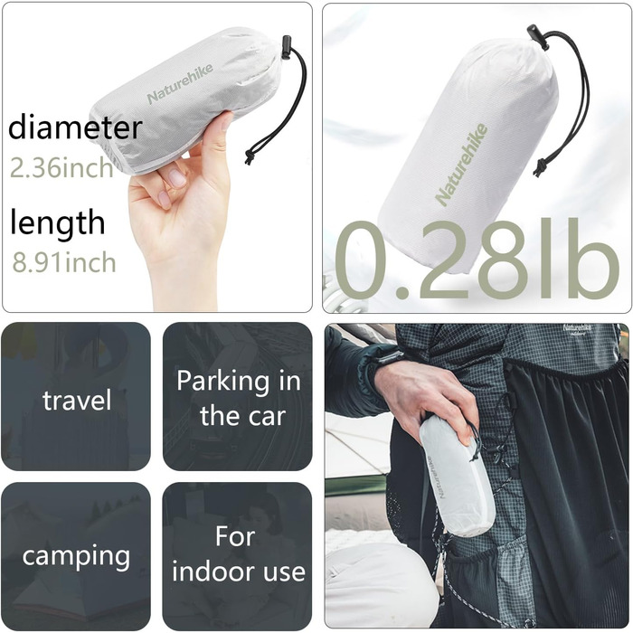 Naturehike Sleeping Bag Liner Ultralight 130 g – Adult Sleeping Bag & Travel Sleeping Bag, Travel Sheet & Camping Sheet for Backpacking, Hotel, Hostels, comfortable and easy to care for, full length