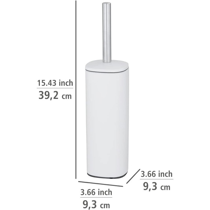Набір для туалету WENKO Alassio: щітка для унітазу з висувним картриджем, чорний, сталь, 9,3 x 39,2 x 9,3 см