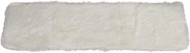 Table runners, faux fur, sizes and variations, tablecloth, center table runner (cream white, 30x120 cm)