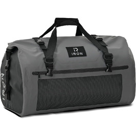 IRON JIA's Motorcycle Bag Luggage Roll Waterproof Motorcycle Rear Bag Saddle Bag Travel Bag with Roll-Seal Shoulder Straps Suitable for Motorcycle Cycling Camping Water Sports - (Gray, 30L)