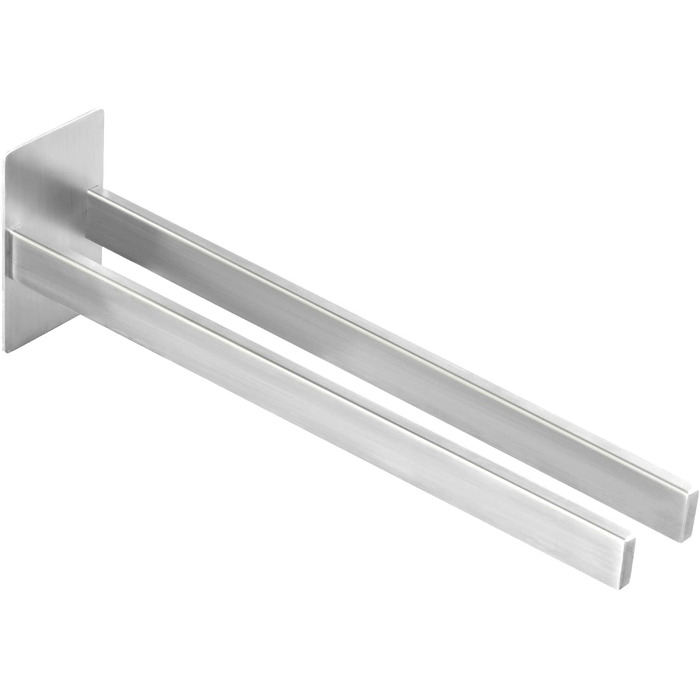 Тримач для рушників на стіну, нержавіюча сталь, без свердління, подвійний, срібний | Handtuchhalter