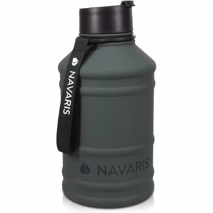 Navaris 2.2 Liter Fitness Water Bottle - XXL Bottle Gym Bottle - Sports Water Bottle Water Jug - Stable Sports Bottle Made of Stainless Steel - BPA Free
