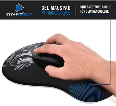Кисетковий Mousepad CSL Titanwolf для геймінгу з підкладкою для зап'ястя - чорний